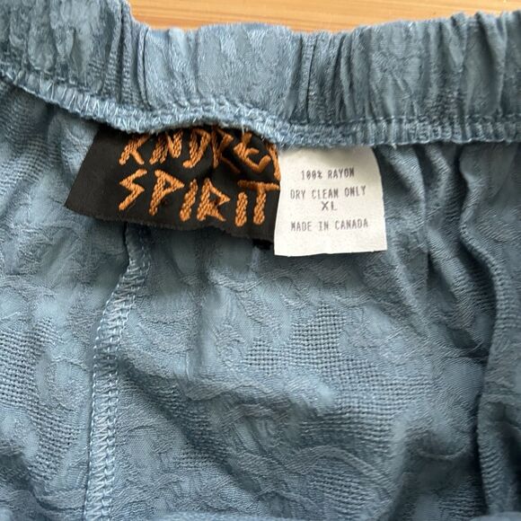 Vtg Kindred Spirit Womens Relaxed Hippie Blue Paperbag Pants XL Elastic Waist - Picture 4 of 7